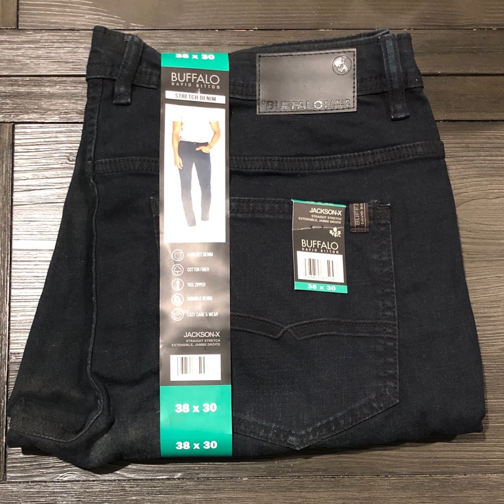 Buffalo David Bitton Men’s Black Straight Stretch Jeans